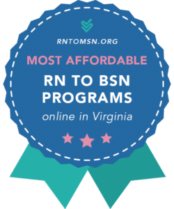 RNtoMSN.org badge: Most Affordable RN to BSN Programs Online in Virginia.